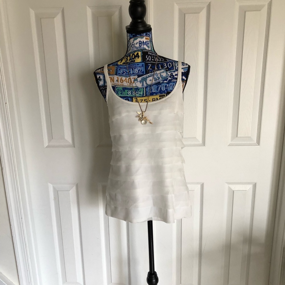 🎈SOLD🎈Dressy white ruffled cami